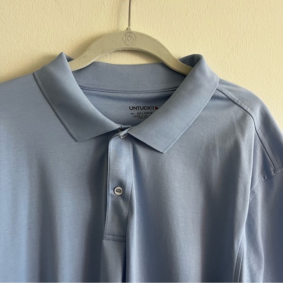 Untuckit short sleeve light blue collared shirt size XXL - Picture 3 of 10